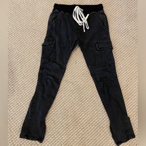 MNML Black Cargo Zip Pants